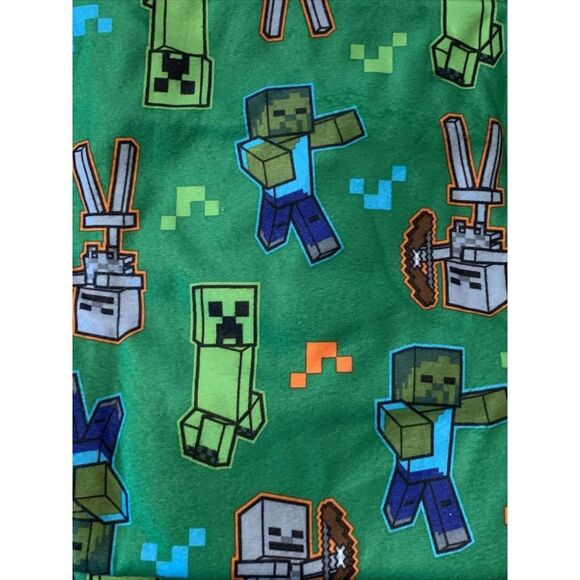 Minecraft Boys Pajama Set PJs 2-Pc Set Kids Sleepwear Long Sleeve Coat Style - Picture 7 of 12